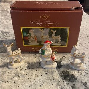 Lenox Mistletoe Santa and 2 Reindeer